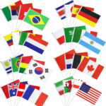 World Cup 2022 Flags, World Flags, 32 pcs World Cup 2022 All Participating National Teams Flags in Hand, for World Cup 2022 Decorations Flags for Match, Football Party, Restaurant, Bar Decoration