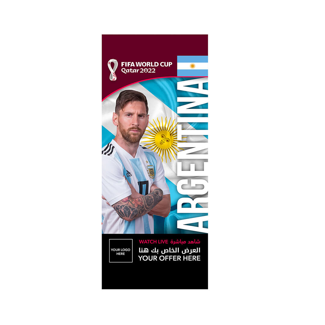 ARGENTINA FIFA World Cup Branding Roof Hanging Flag W/PIPE-ARGENTINA - Image 1
