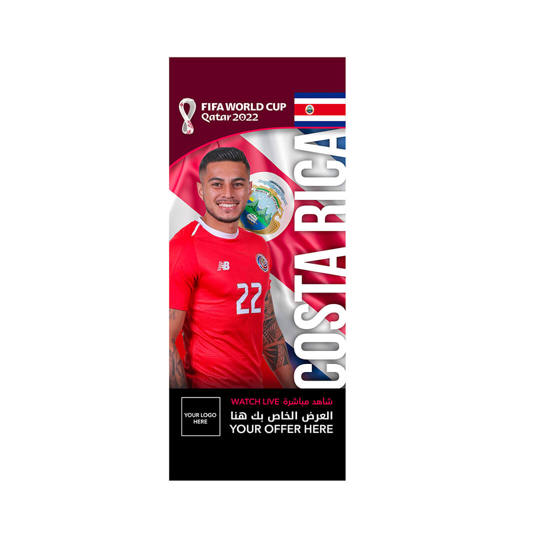 COSTA RICA FIFA World Cup Branding Roof Hanging Flag W/PIPE-COSTA RICA - Image 1