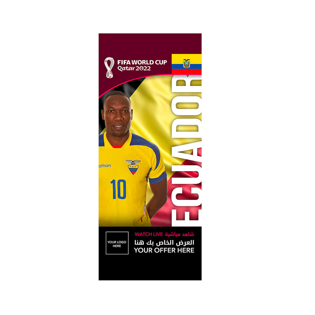 ECUADOR FIFA World Cup Branding Roof Hanging Flag W/PIPE-ECUADOR - Image 1