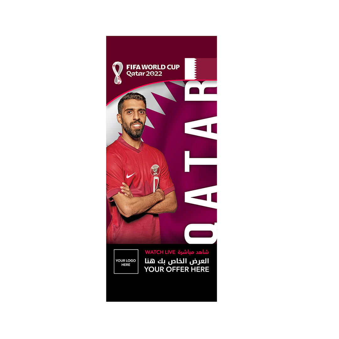 QATAR FIFA World Cup Branding Roof Hanging Flag W/PIPE-QATAR - Image 1