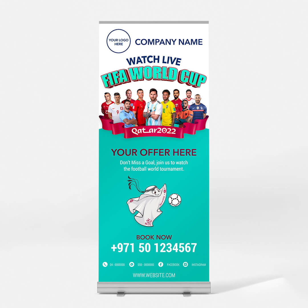 RA1-M3 FIFA World Cup Branding Rollup Banner A1-Small - Image 1