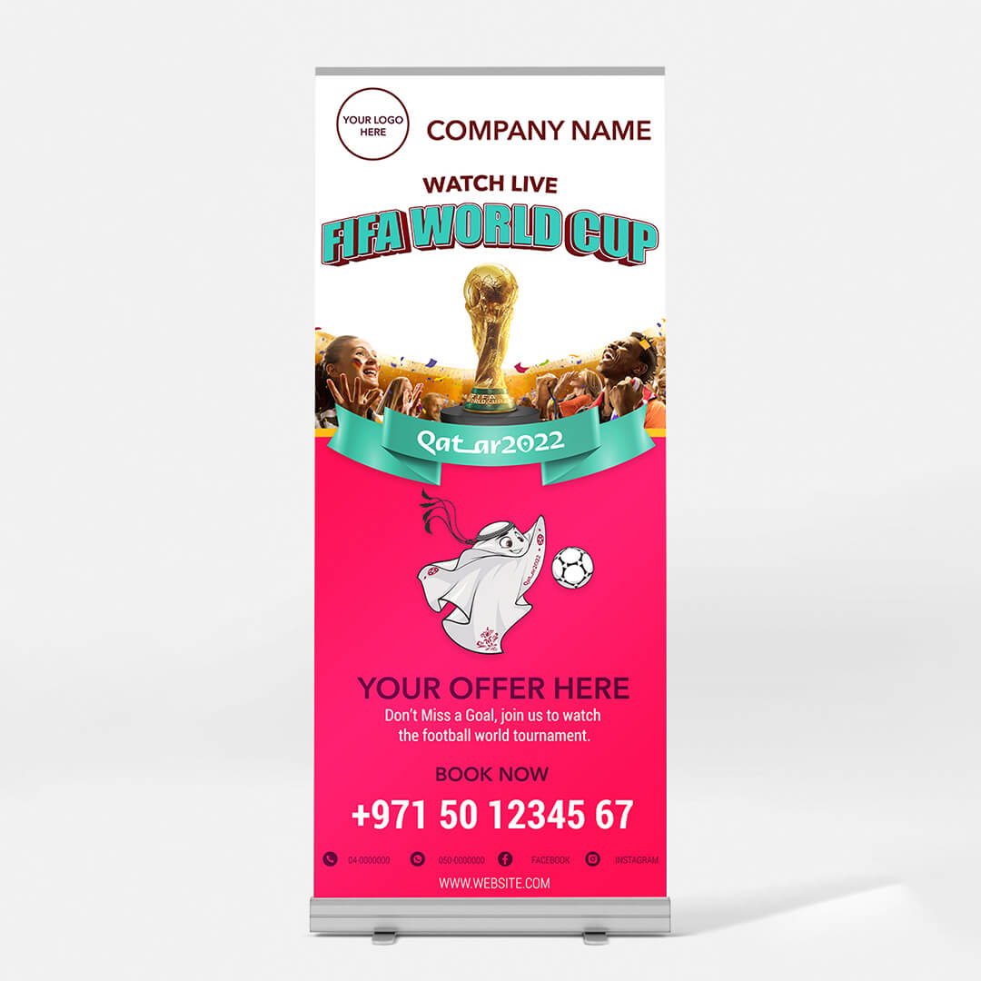 RE2-M3 FIFA World Cup Branding Rollup Banner E2-Small - Image 1