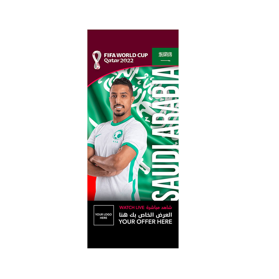 SAUDI ARABIA FIFA World Cup Branding Roof Hanging Flag W/PIPE-SAUDI ARABIA - Image 1