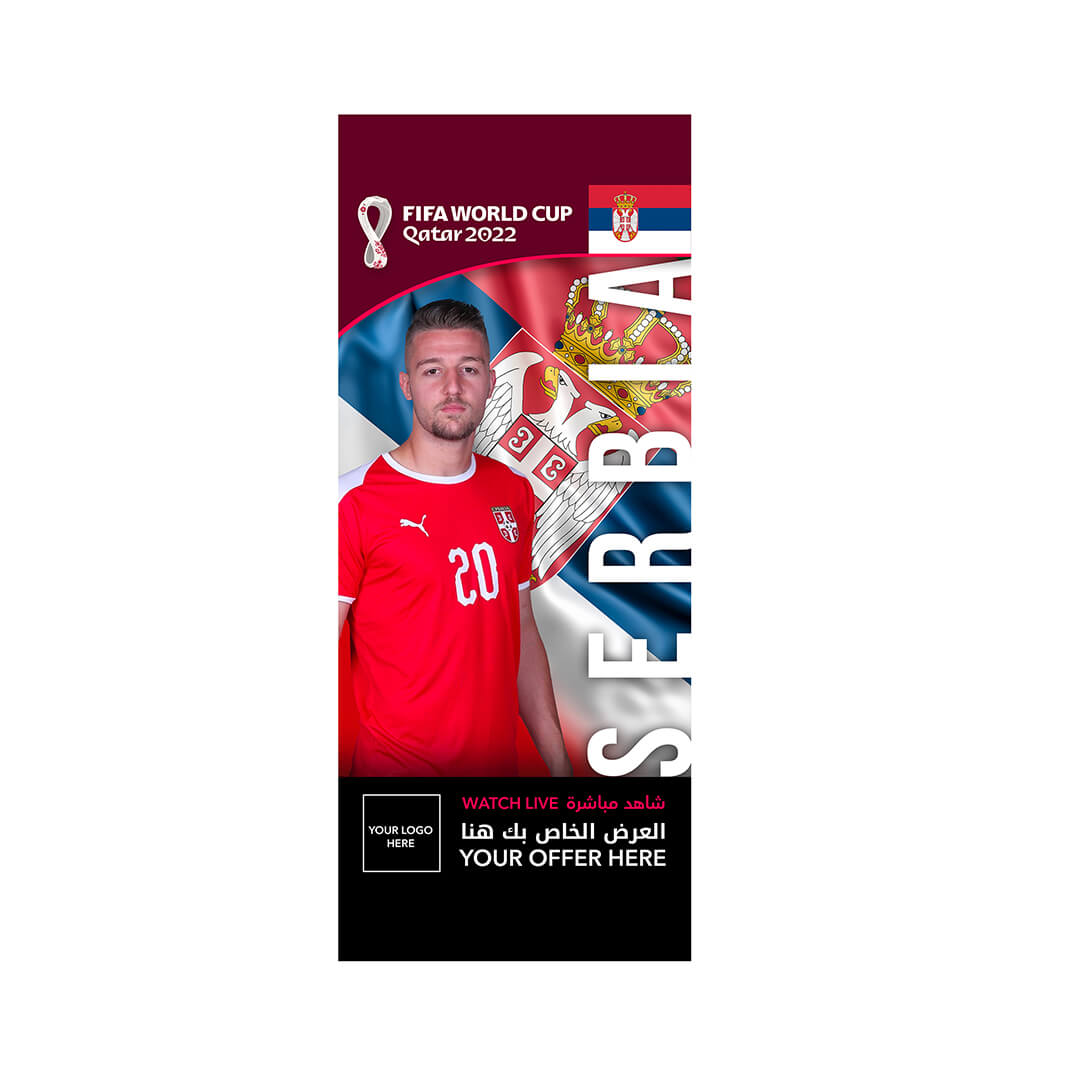 SERBIA FIFA World Cup Branding Roof Hanging Flag W/PIPE-SERBIA - Image 1