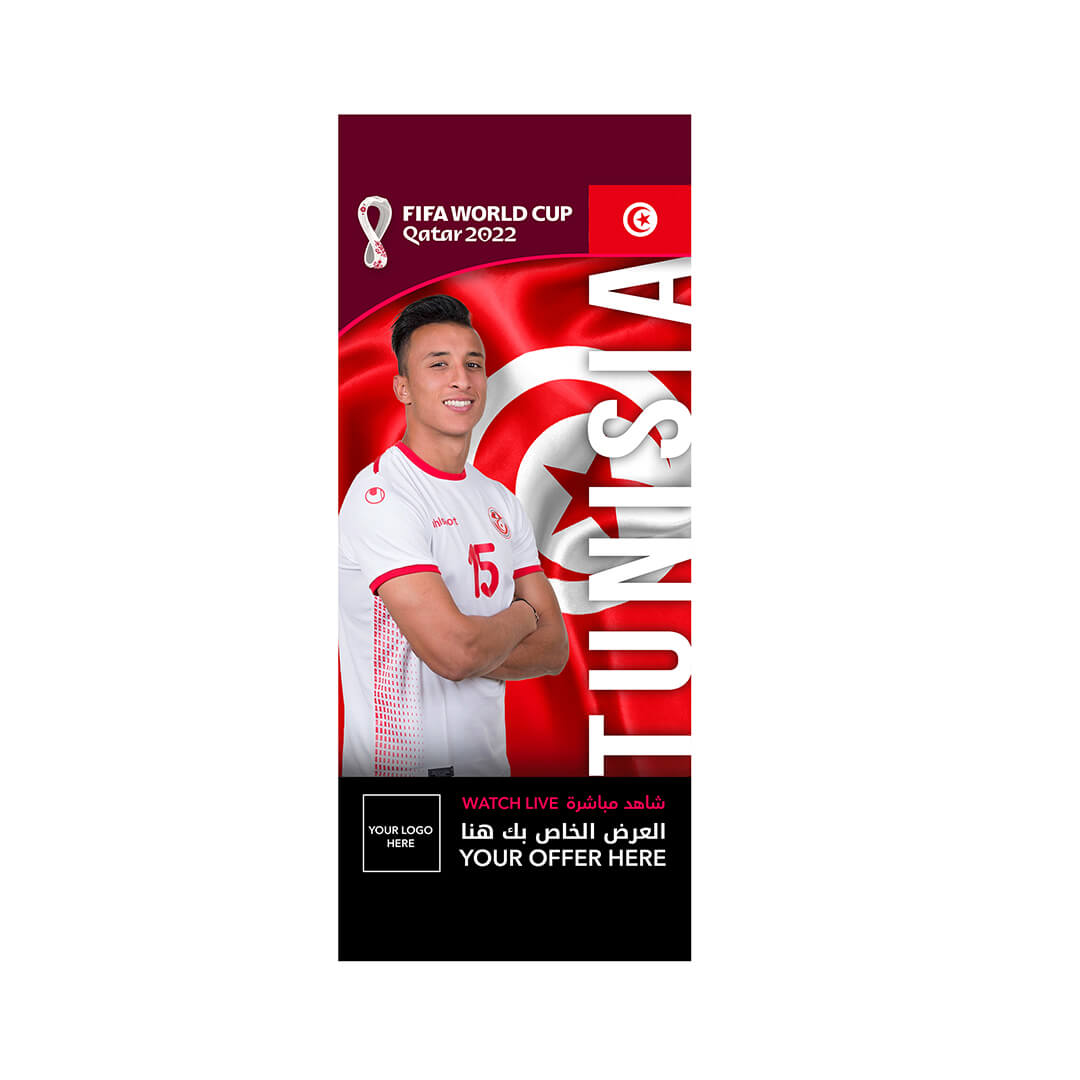 TUNISIA FIFA World Cup Branding Roof Hanging Flag W/PIPE-TUNISIA - Image 1