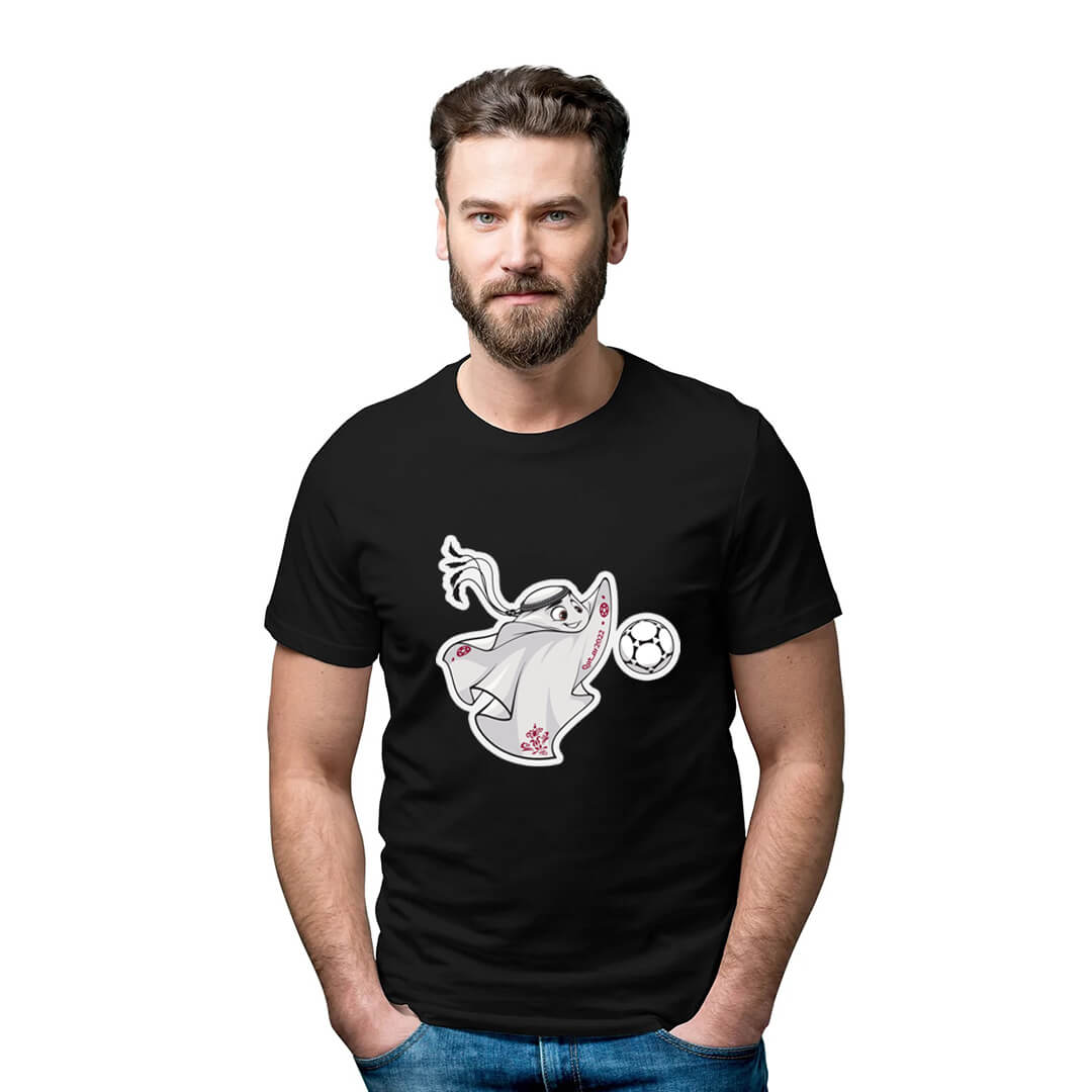 black t shirt with moscut FIFA World Cup 2022 – T-Shirts - Image 1